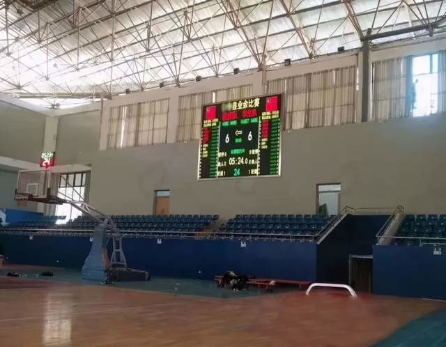 Scoreboard of a gymnasium in Sichuan province